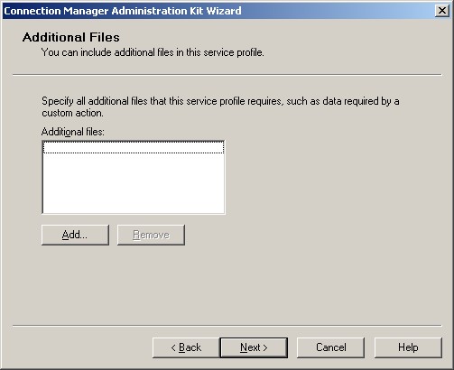 Figure 3: the CMAK wizard Additional Files screenx