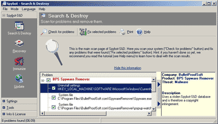 SpyBot Search & Destroy