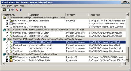 Sysinternals AutoRun