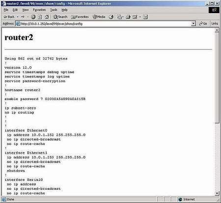 Figure 2: Cisco Router Config Displayed