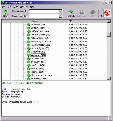 Figure 5: Solarwinds MIB Browser on a Cisco Device