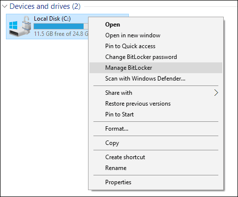 Управление BitLocker