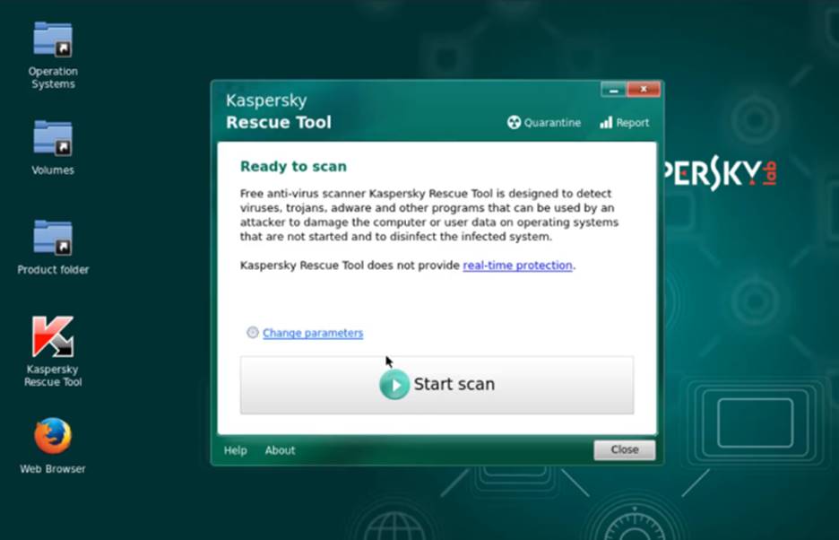 kaspersky rescue disk scan tool