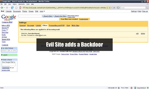 Рисунок 3: Вредоносный сайт добавляет свой бэкдор (backdoor)