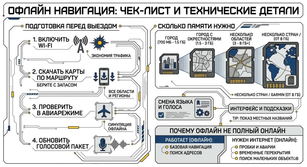 Офлайн-навигация.