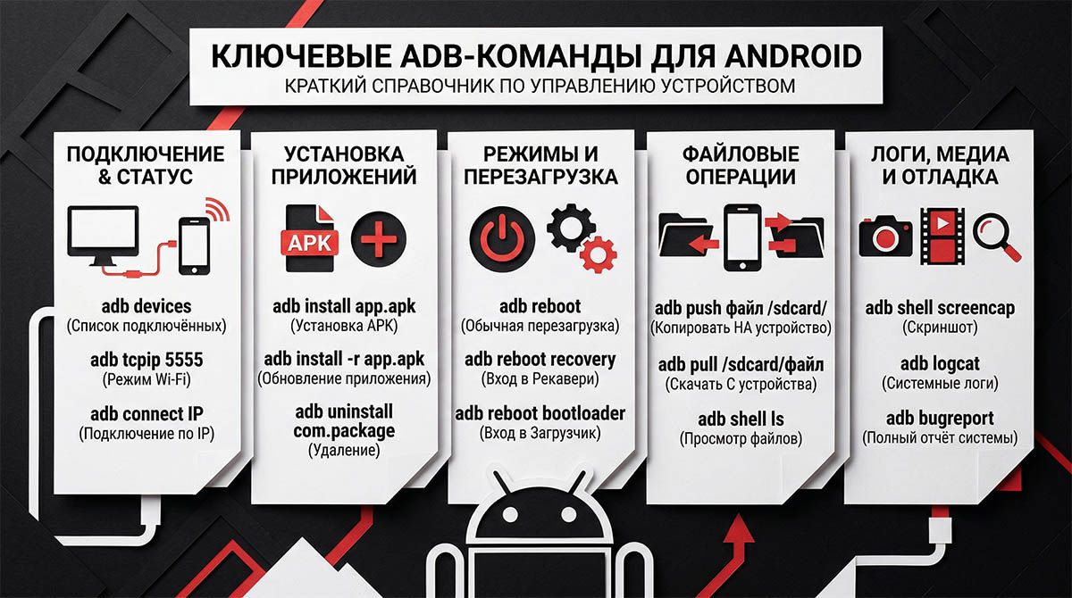 50+ полезных команд ADB для Android: обширный список с примерами использования