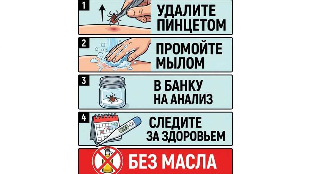 Порядок действий при укусе клеща.