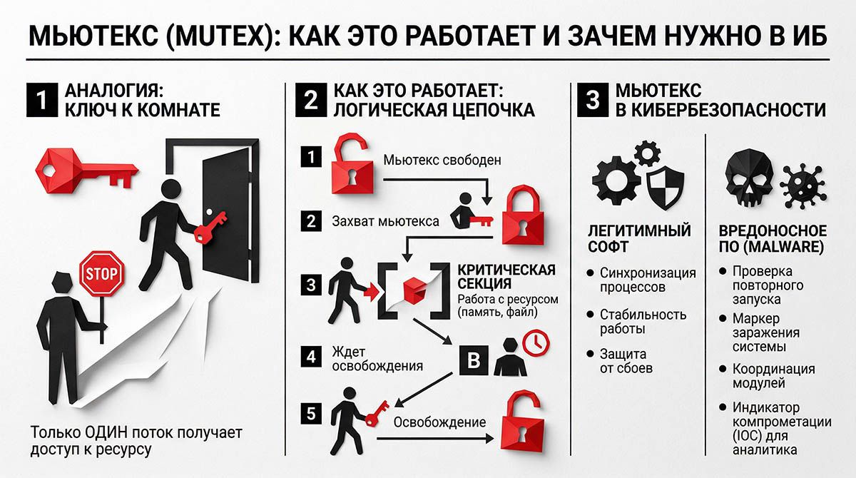Мьютекс в кибербезопасности: что это такое, как работает и зачем используется. Процессы, потоки, освобождение