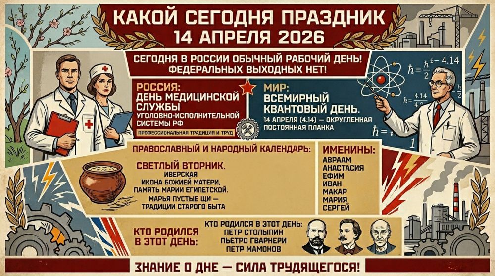 Какой сегодня праздник 14 апреля 2026 года