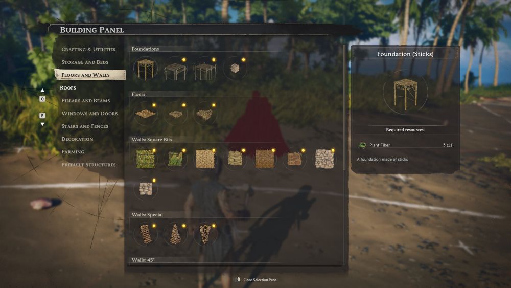 Виндроуз, Windrose, меню строительства