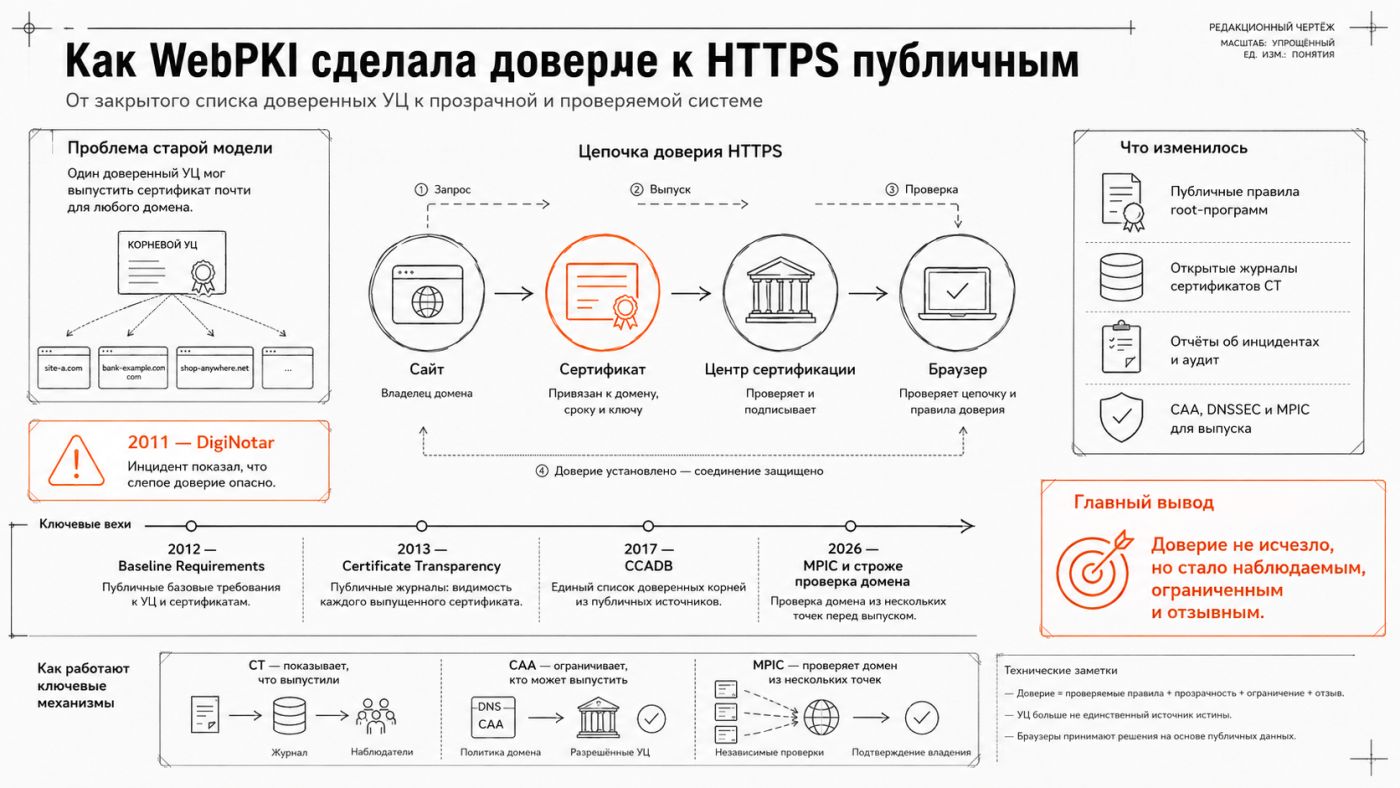 Как WebPKI научилась проверять тех, кому доверяет браузер