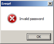 Failed invalid password