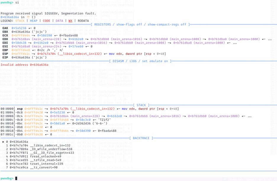 Segfault в результате перехода управления на контролируемый адрес в step->__fct